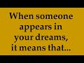 When someone appears in your dreams, it means that... @Psychology Says
