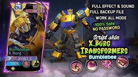 Script Skin X Borg Transformers Bumblebee With logo + Name skin - No password