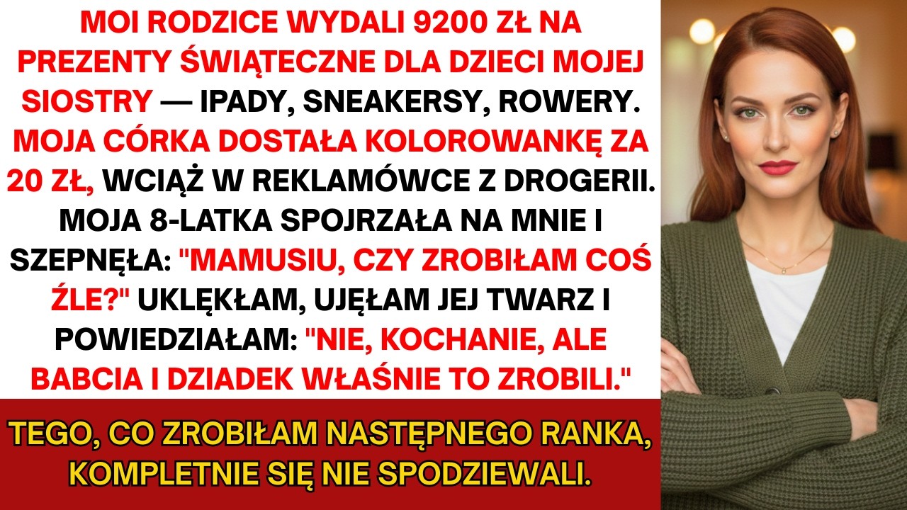 Wigilia. Troje dzieci mojej siostry rozpakowuje iPady, drogie buty i rower na zamówienie. Moja ośmioletnia córka siedzi na dywanie, trzymając plastikową siatkę z kiosku. W środku kolorowanka za 15...