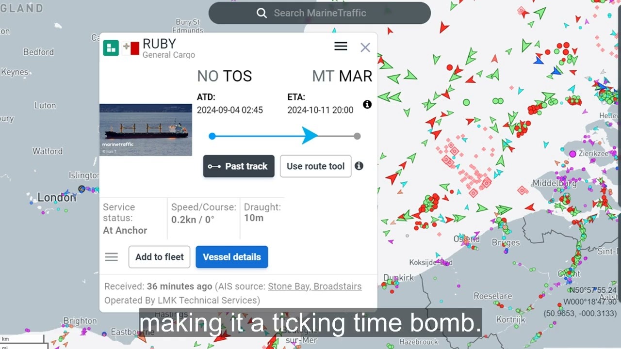 Damaged Ship Carrying Hazardous Cargo Stranded Off UK Coast, Poses Major Risk