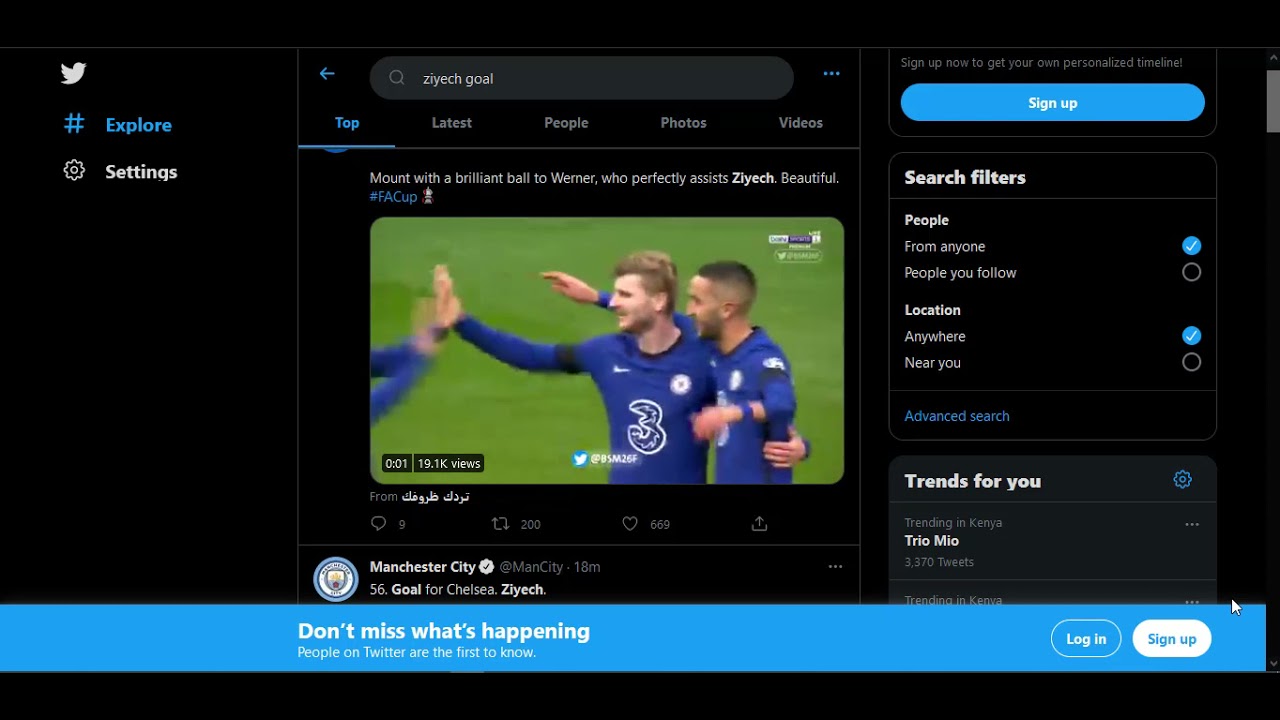 HAKEEM ZIYECH GOAL AGAINST MANCITY | FA CUP SEMIFINAL 2021 | CHELSEA VS MANCHESTER CITY