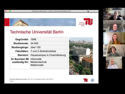 Einführung in den Bachelorstudiengang Medieninformatik an der TU Berlin und der FU Berlin 2020
