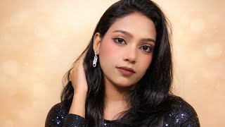 Midnight Sparkle Glam Look✨ |Easy Party Night Makeup Tutorial🌙