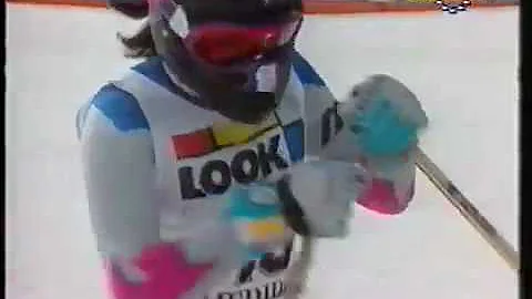 Carole Merle wins super-G (Meribel 1990)