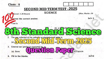 8th Science Second Mid Term Question Paper 2025 English Medium