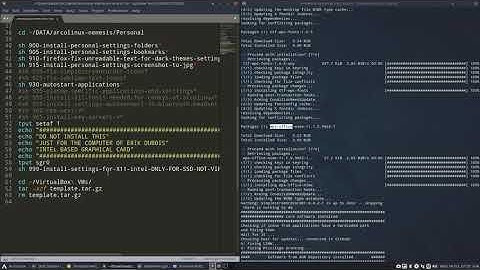 ArcoLinux : 1652 possible workflow after a clean install - re-use our scripts arcogetstarted