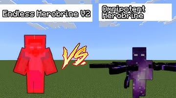 Endless Herobrine V2 vs Omnipotent Herobrine In Minecraft - Minecraft mob battle