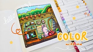 Celebrity Color with me | Cozy Cuties by Coco Wyo - Easter Bunny | Ohuhu Alcohol Markers 🐇 🐣 🥚 Wealth