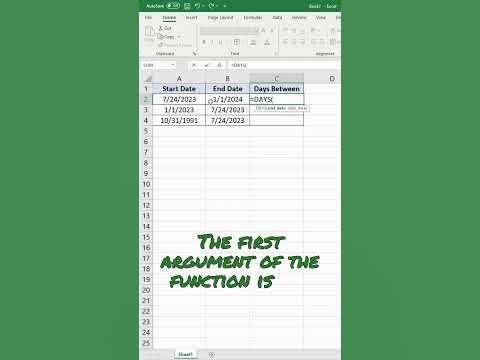 How to Count the Number of Days Between Two Dates in Excel - YouTube