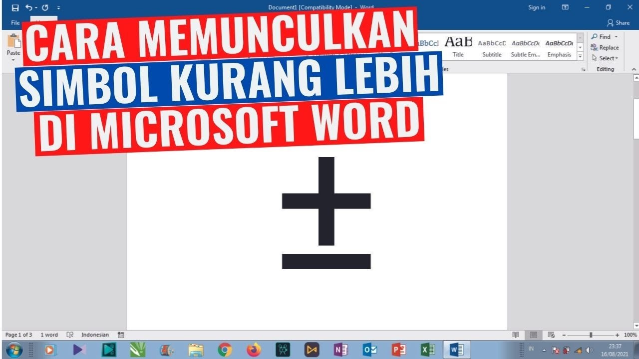 simbol kurang lebih