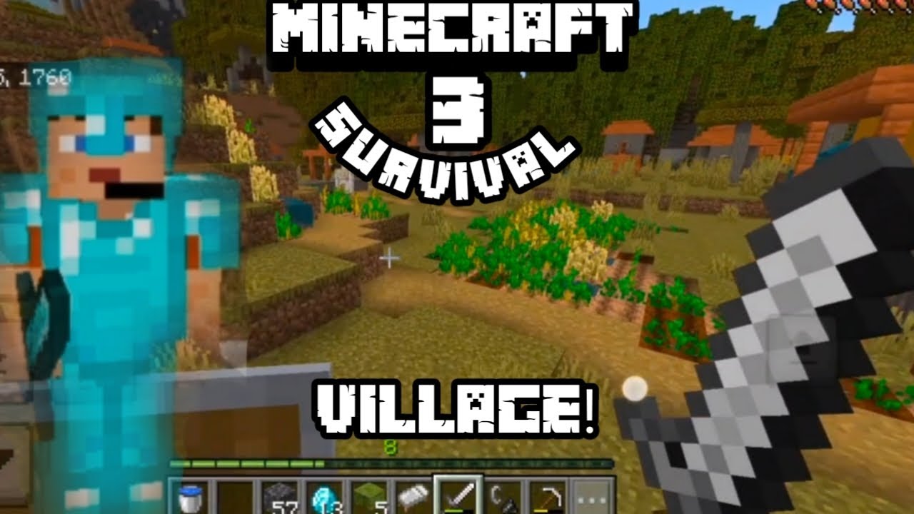 finally found village in my Minecraft survival world|| #minecraft # ...