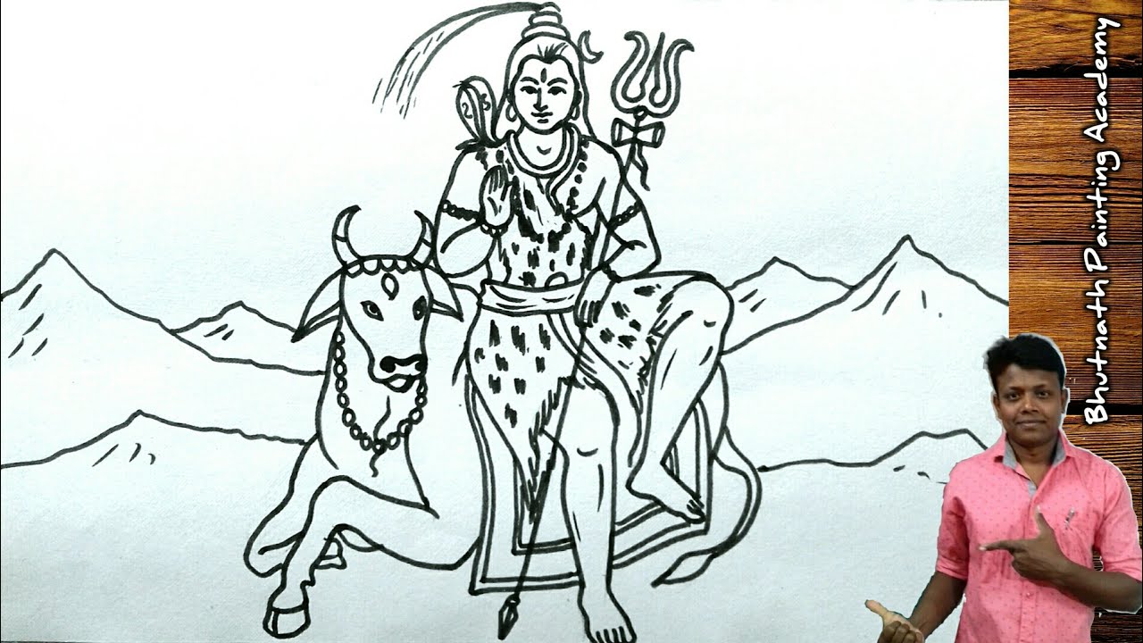 lord shiva drawing - YouTube