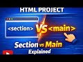 HTML Project: Section vs Main Explained | Learn HTML Tags Easily