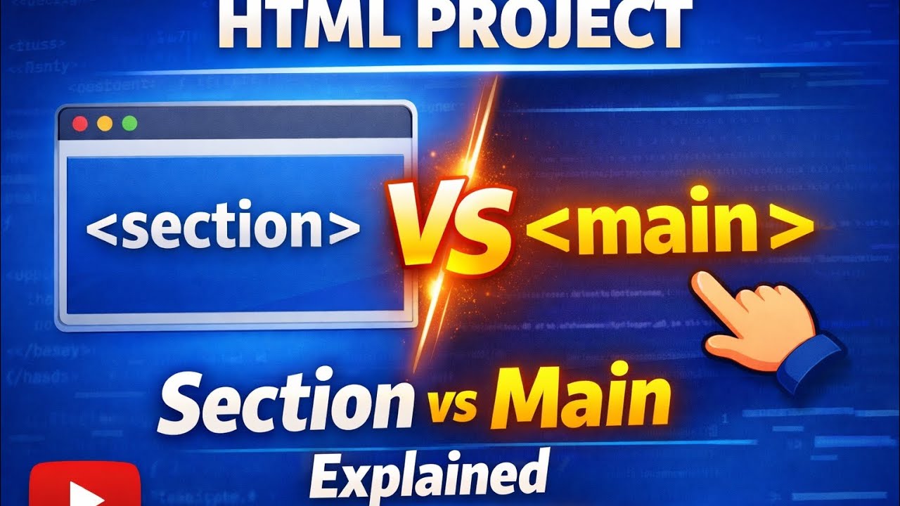 HTML Project: Section vs Main Explained | Learn HTML Tags Easily