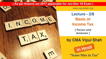 Lecture 2/8:Basics of Income tax ( Person and Assessee )by CMA Vipul Shah