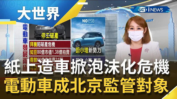 造車氾濫面臨"泡沫化"? 中國電動車廠"小而散".外界憂北京恐採取進一步"監管"! 紙上造車亂象頻傳...產能過剩高達19倍｜主播王志郁｜【大世界新聞】20210929｜三立iNEWS - 天天要聞