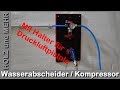 Wichtig! Wasserabscheider für den Kompressor. Mit praktischem Halter für die Druckluftpistole