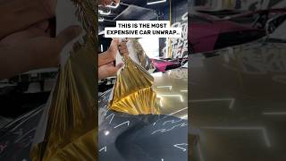 This Is The Most Expensive Car-Wrap..😱Gold Chrome Vinyl #carwrap #wrap #gold #chrome #unwrap #viral