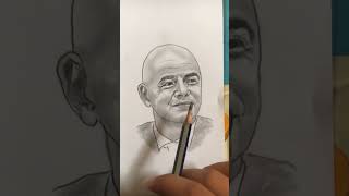 رسم بورتريه رئيس الفيفا #shorts