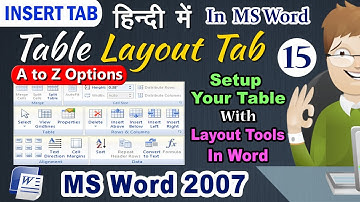 Table Layout Tab in Ms Word (A to Z options) - Layout tab in MS word | Be A Computer Expert