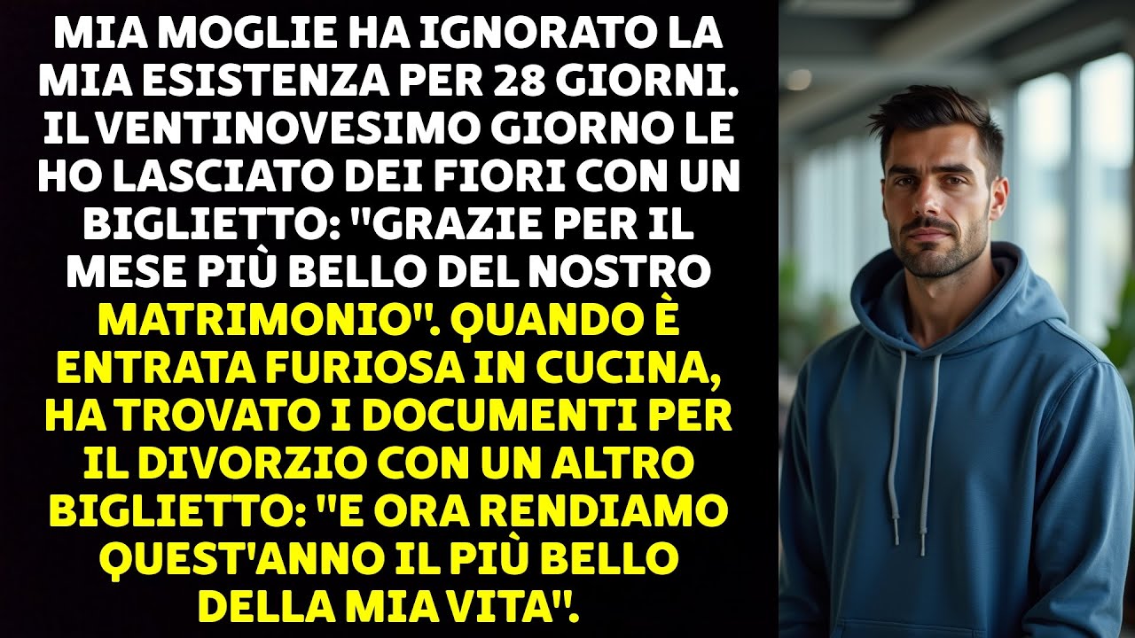 MIA MOGLIE HA IGNORATO LA MIA ESISTENZA PER 28 GIORNI. IL VENTINOVESIMO GIORNO IO...