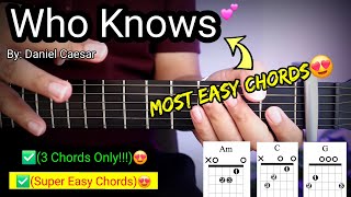Who Knows by Daniel Caesar | Easy Guitar Chords Tutorial with Lyrics for Beginners #shopeetagtowin