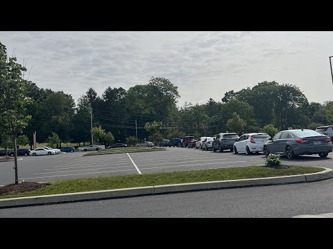 Car line up for opening of Shake Shack in Lancaster