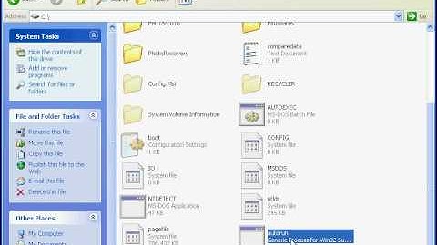 How to delete autorun.exe mswin32.exe virus from Windows XP