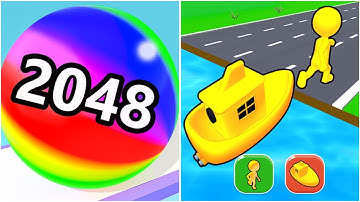 Ball Run 2048 vs Shape-shifting | Android iOS Mobile Gameplay Walkthrough