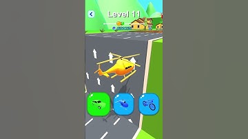 Shape-Shifting 🚙 🚁🛵 Race | Gameplay Level - 11 | Hyper Casual Mobile📱 App | Android,iOS - NEW UPDATE