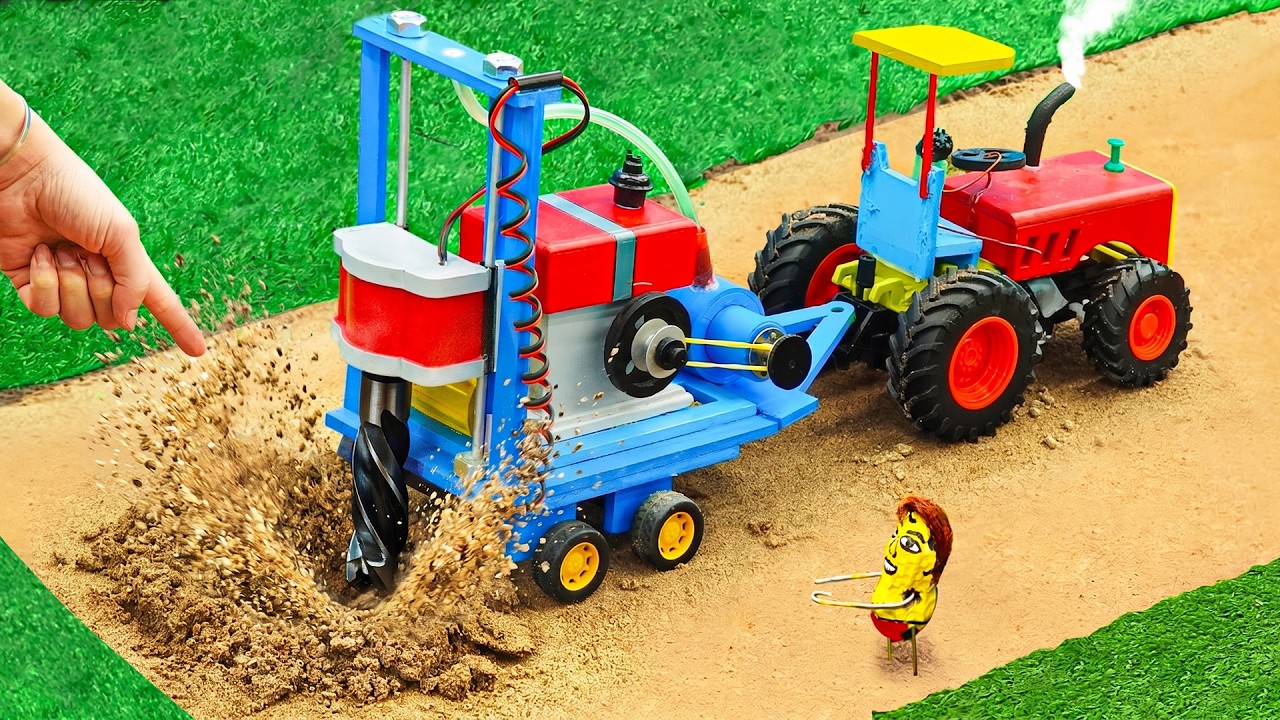 DIY Tractor Mini Borewell Drilling Machine | Hydraulic Powered | Motor Water Pump | HP Mini