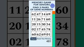 Brain Exercise for Seniors – Stay Sharp with This Easy Brain Game | Match the Numbers