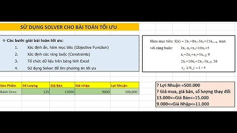EXCEL_Solver cho bài toán tối ưu