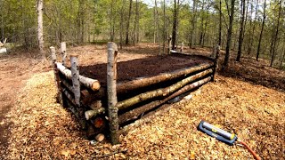 Building a Raised Bed Garden from Small Trees