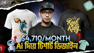 Artificial Intelligence দিয়ে টিশার্ট ডিজাইন করে $4710 USD আয় করুন | T-shirt Design with Ai