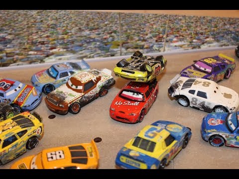 Disney Cars Custom Damaged Piston Cup Racers (Motor Speedway of the South Crash)