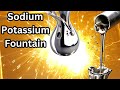 This fountain sprays a flammable liquid metal