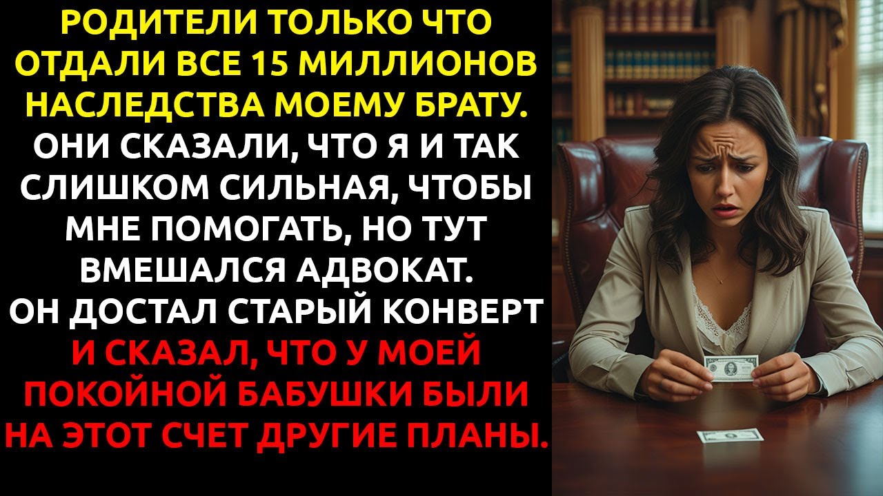 Меня ЛИШИЛИ наследства в пользу брата-неудачника — но записка от бабушки ИЗМЕНИЛА ВСЁ.