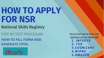 How to apply for NSR NATIONAL SKILLS REGISTRY for Infosys in TELUGU | registration process