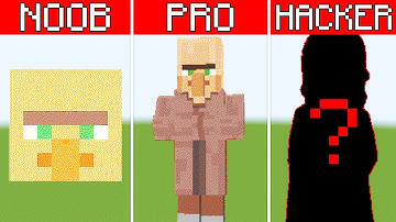 Pixel Art NOOB vs PRO vs HACKER Villager in Minecraft