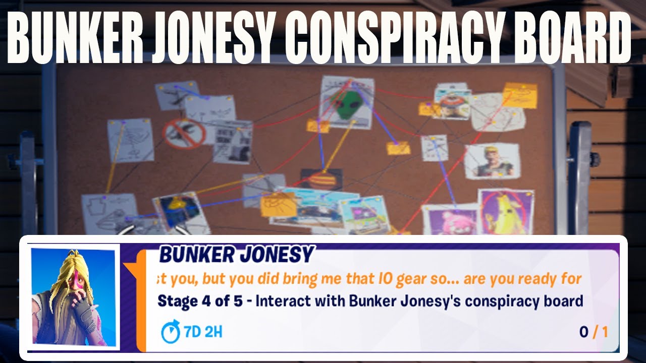 Fortnite- Where To Interact With Bunker Jonesy's Conspiracy Board