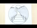 Easy circle scenery drawing || Circle drawing for beginners || Easy drawing ideas for beginners