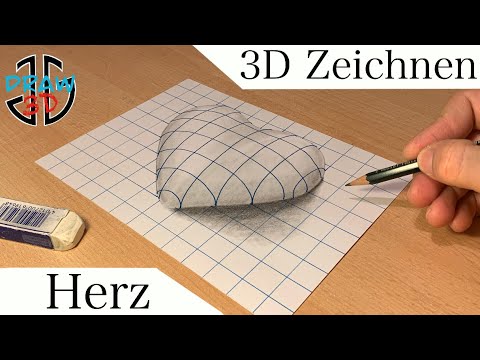 3D Zeichnen lernen für Anfänger wie zeichnet man ein Herz in 3D - YouTube