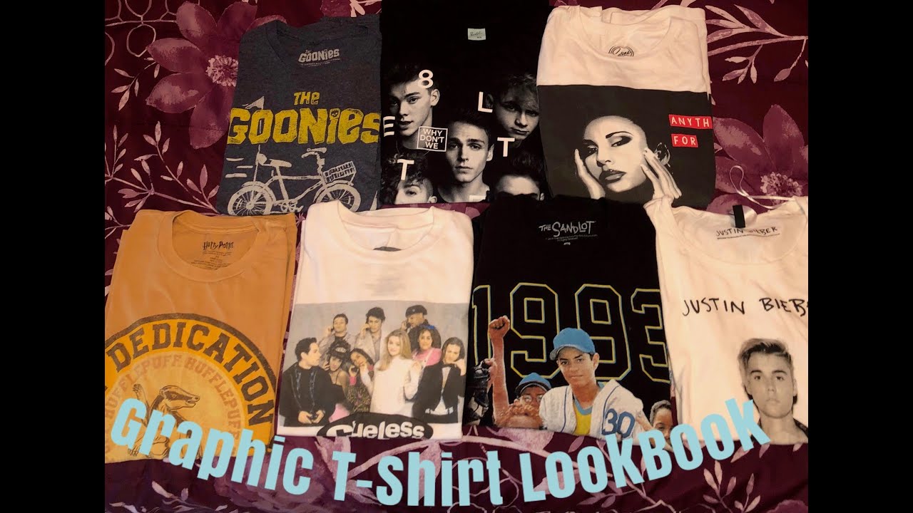 GRAPHIC T-SHIRT LOOKBOOK/ HOW TO STYLE GRAPHIC T-SHIRTS! | KURLYYKAYY