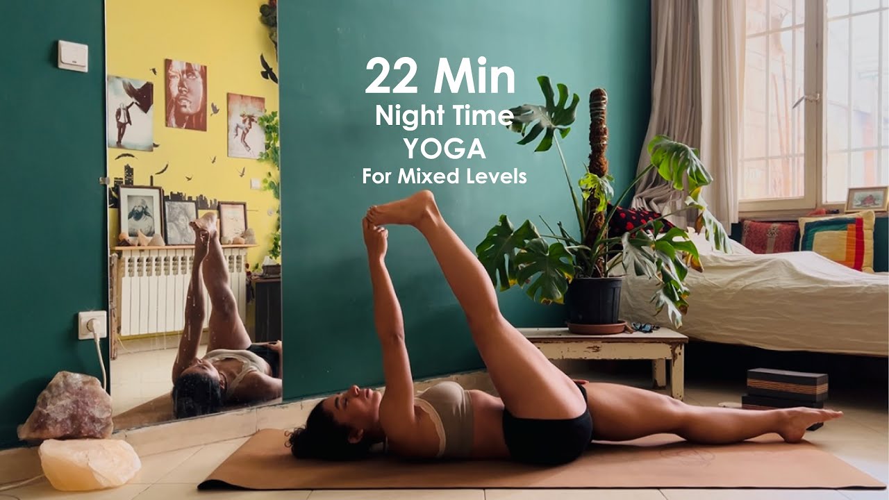 یوگا ۲۲ دقیقه شبانه| یوگا قبل خواب | یوگا برای تمام سطوح |یوگا برای تمام بدن | Daily Yoga In Persian