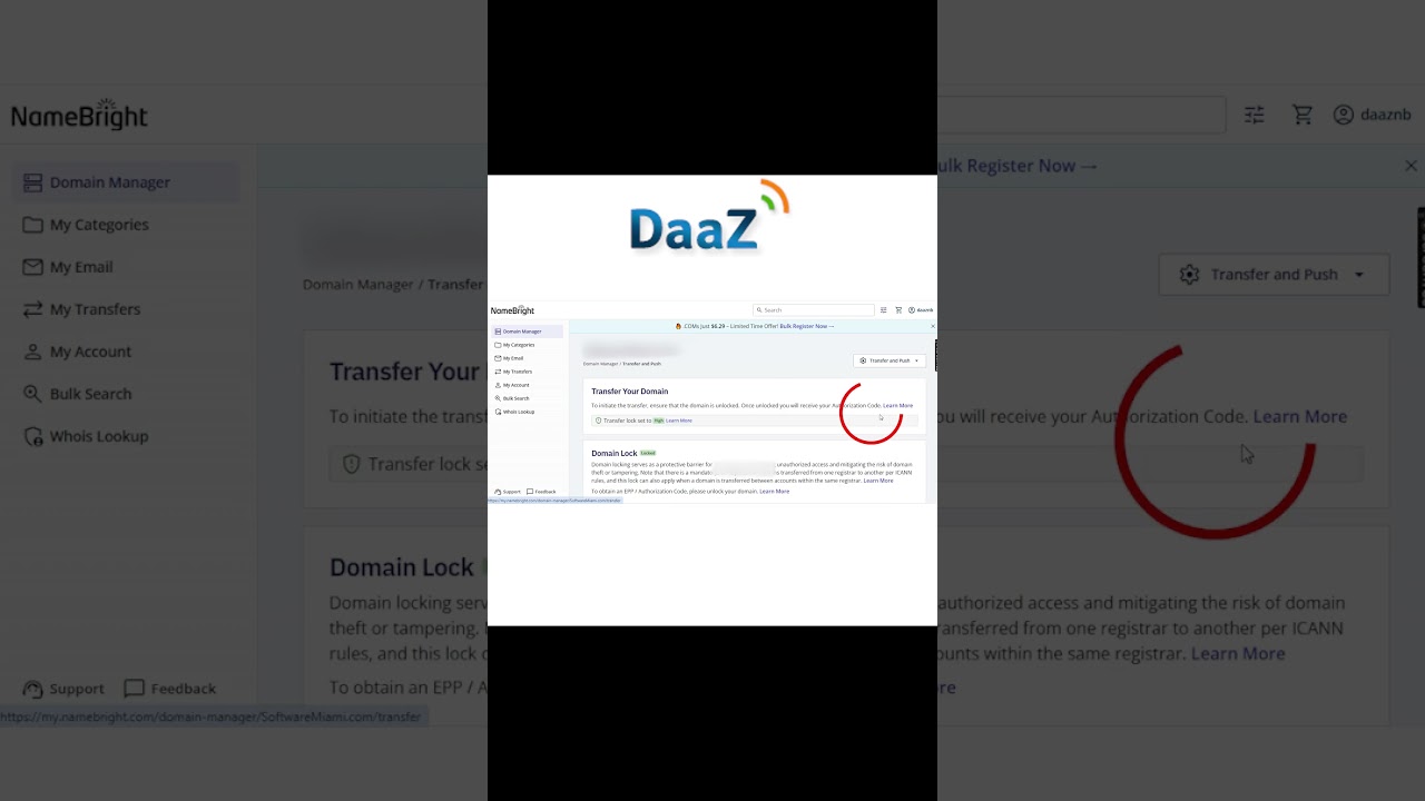 How to Push a Domain Between NameBright.com Accounts | Easy Transfer Guide 