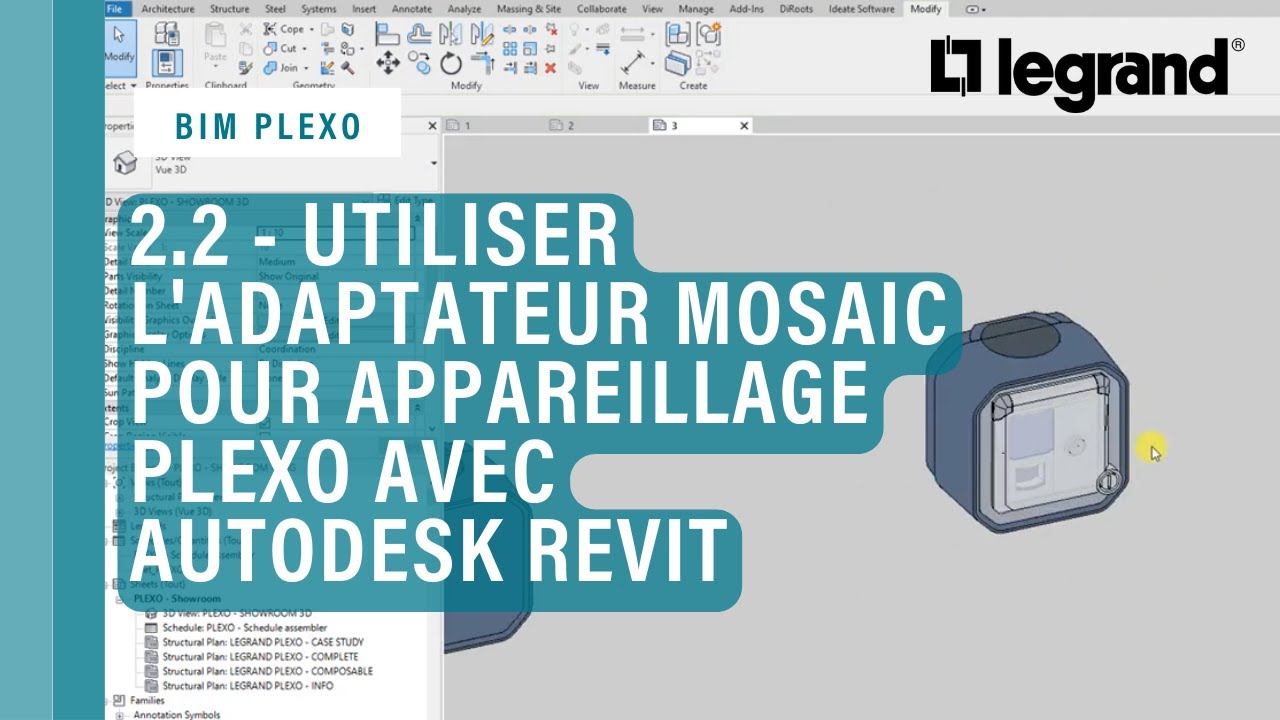 2.2 - Utiliser l'adaptateur Mosaic pour appareillage Plexo avec AUTODESK® REVIT®