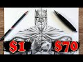 $1 vs $70 PENCIL Art | Cheap vs Expensive!! Which is WORTH IT?