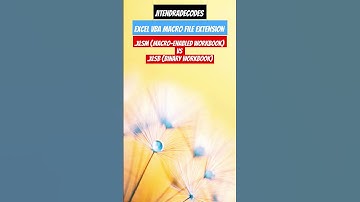 Excel VBA macro file extension .xlsm (Macro-Enabled Workbook) vs .xlsb (Binary Workbook) #jitendra