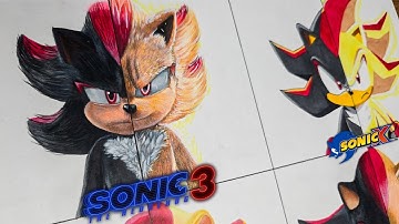 Drawing SHADOW The Hedgehog - Normal vs Super Form in 4 Different Styles